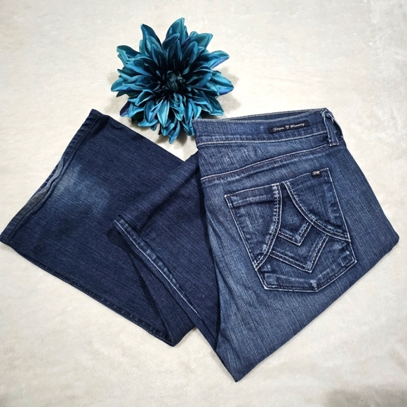 ♡ Citizens of Humanity Blue Jeans | Amber Stretch High Rise Bootcut Anthropology - Picture 9 of 16